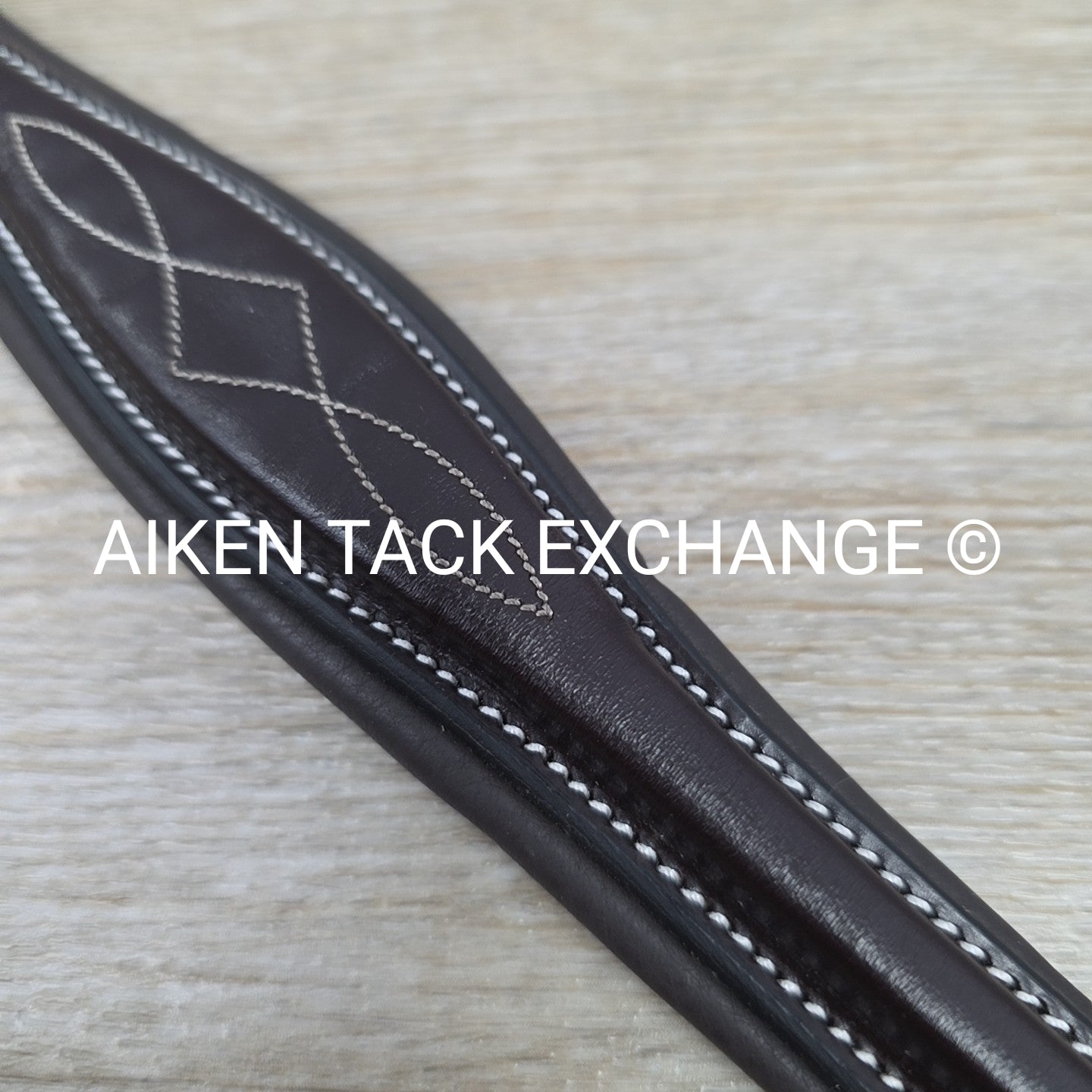 ExionPro Padded Fancy Stitched Raised Browband, Brown, 15"