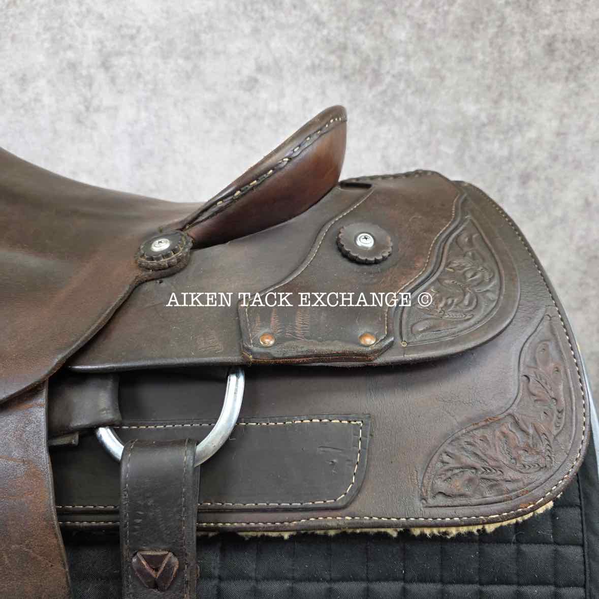 Roping Western Saddle, 15" Seat, Wide Tree - Full QH Bars, Weighs Approximately 49 lbs