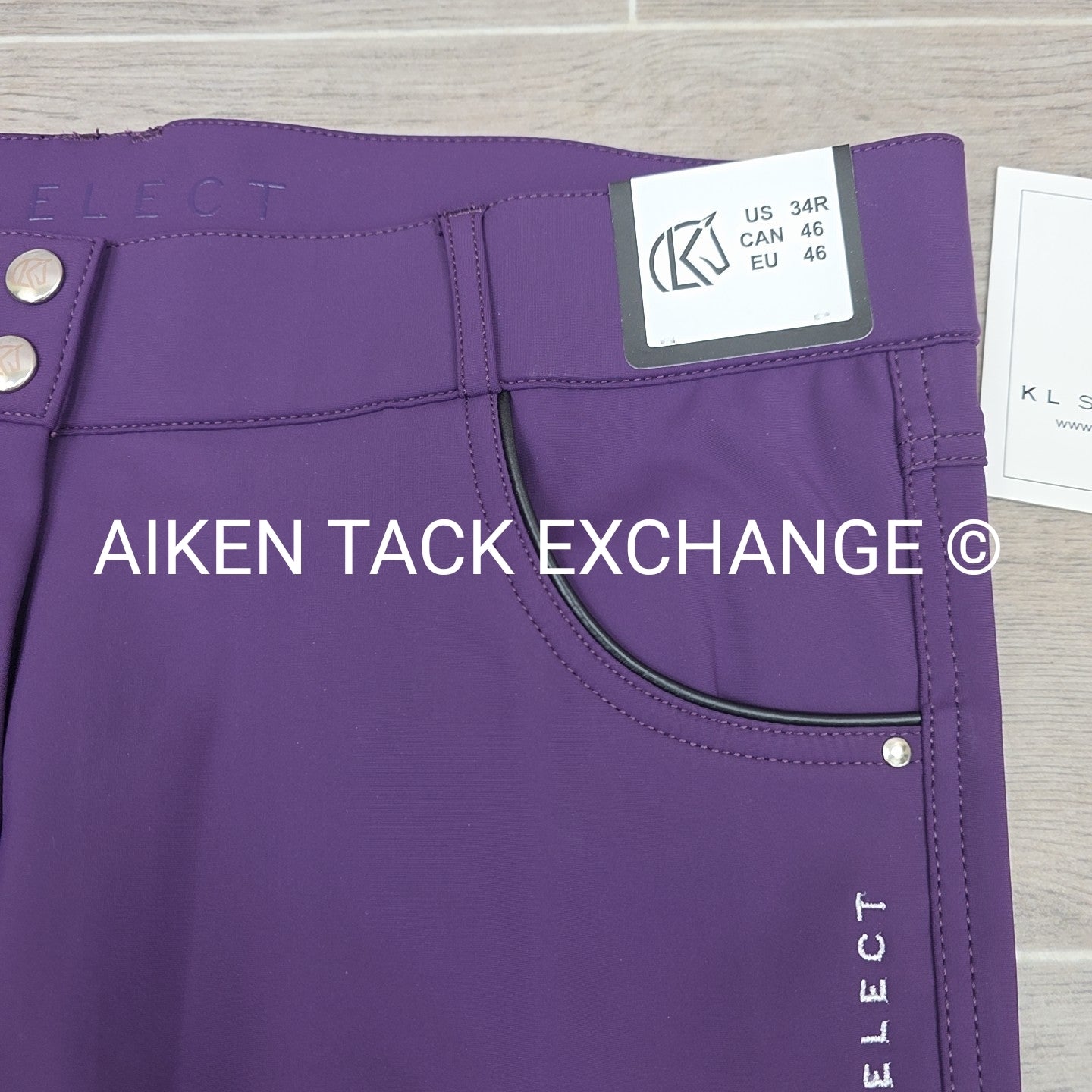 KL Select Gabrielle Knee Patch Breeches, Purple, Women's Size 34R