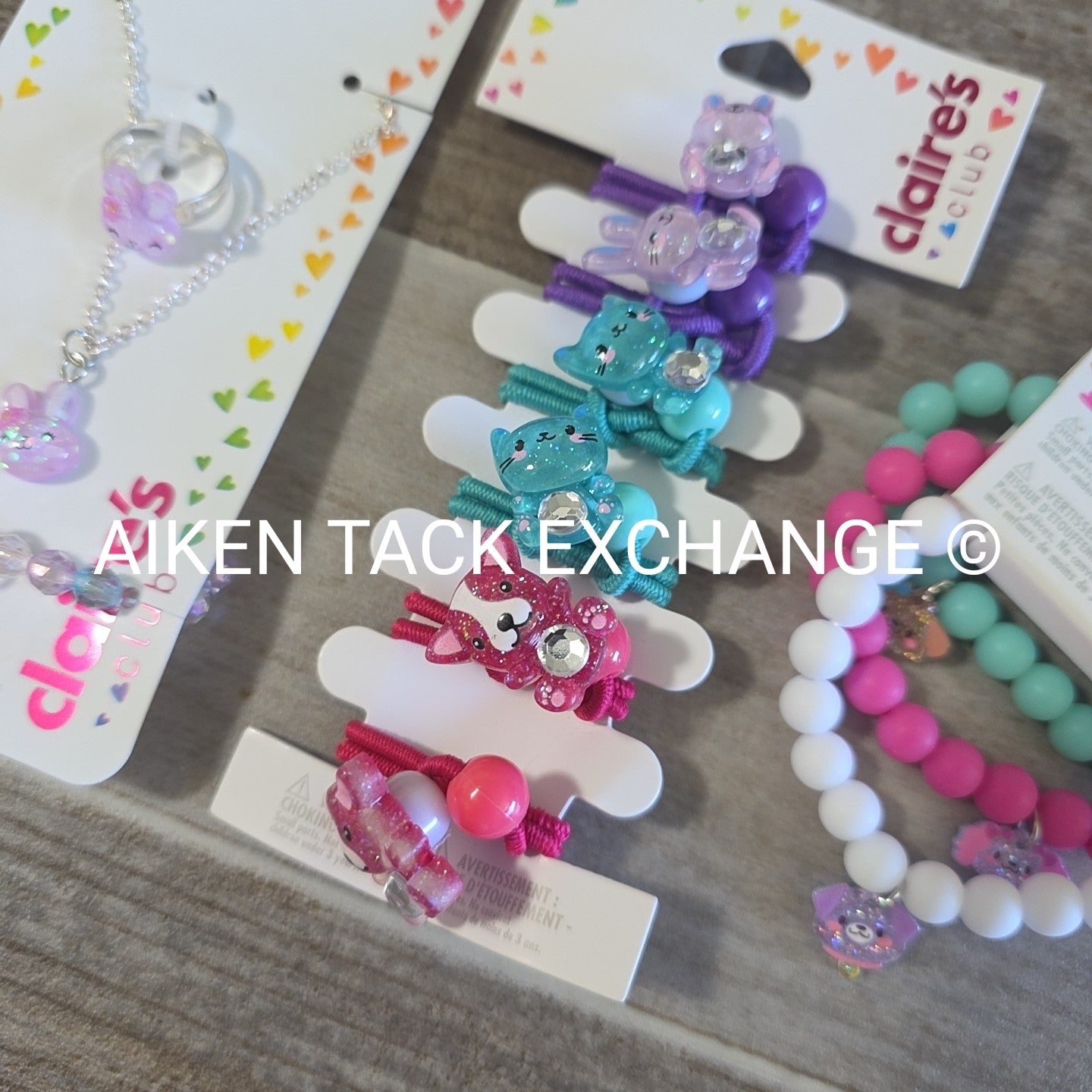 Claire's Club Bundle - 6 Hair Ties, 1 Jewelry Set, 3 Bracelets