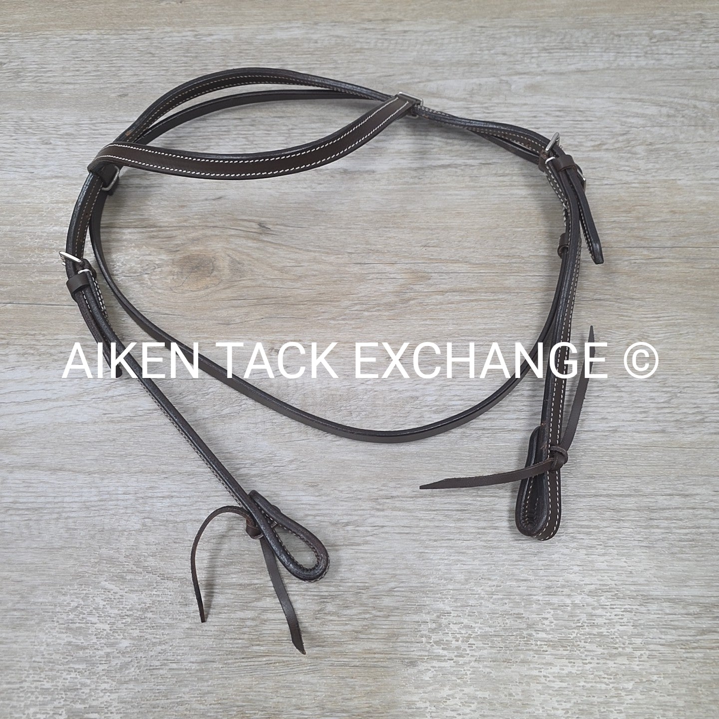 TuffRider Western Headstall with Latigo Bit Ties, Brown, Size Full/Horse