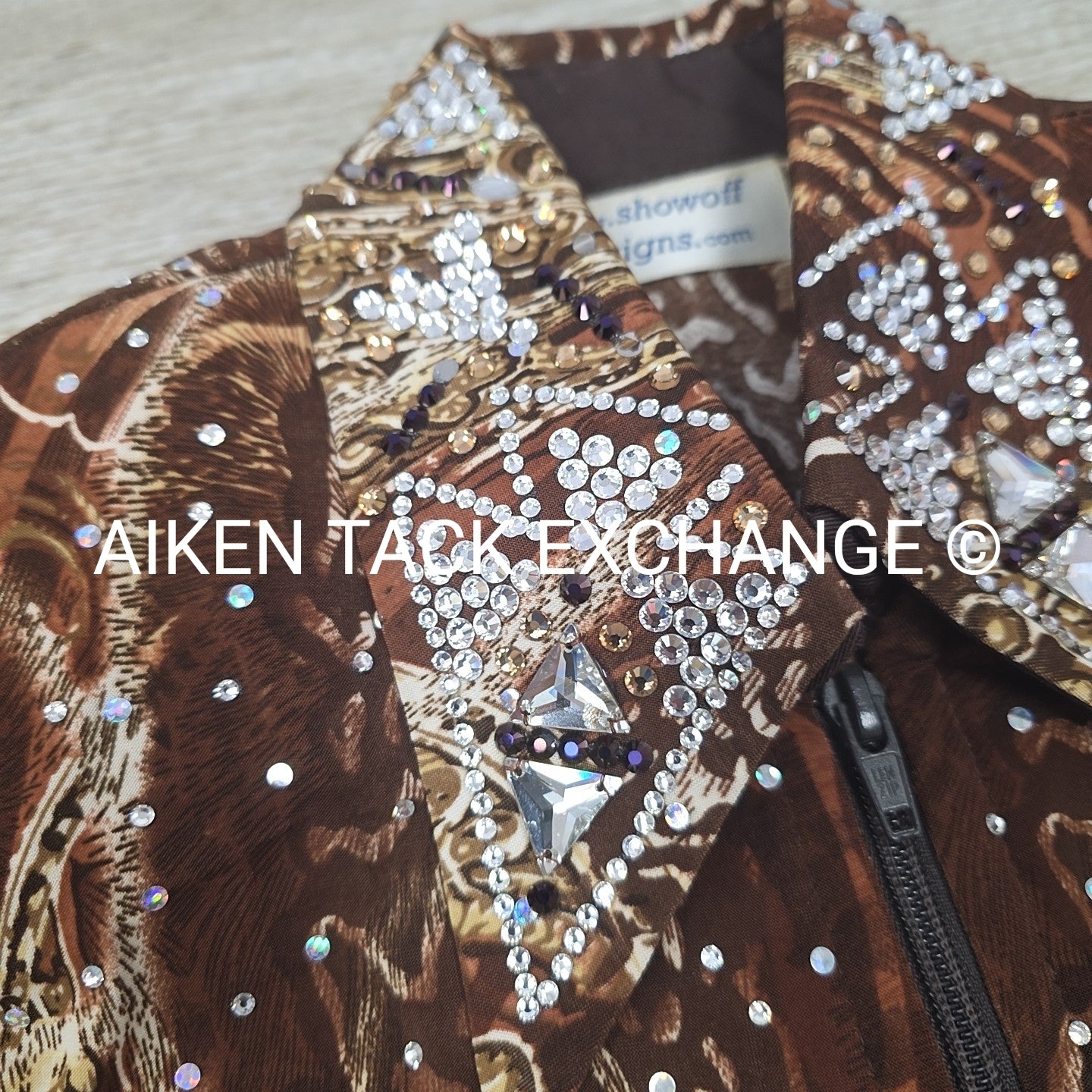 Show Off Designs Stretchy Western Bling Show Shirt, Women's M/L