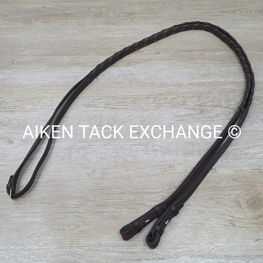 Beval Plain Raised Laced Reins, Brown, 57"