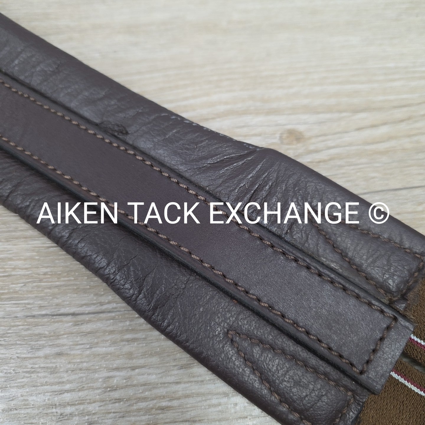 English Girth with Single End Elastic, Brown, 40"