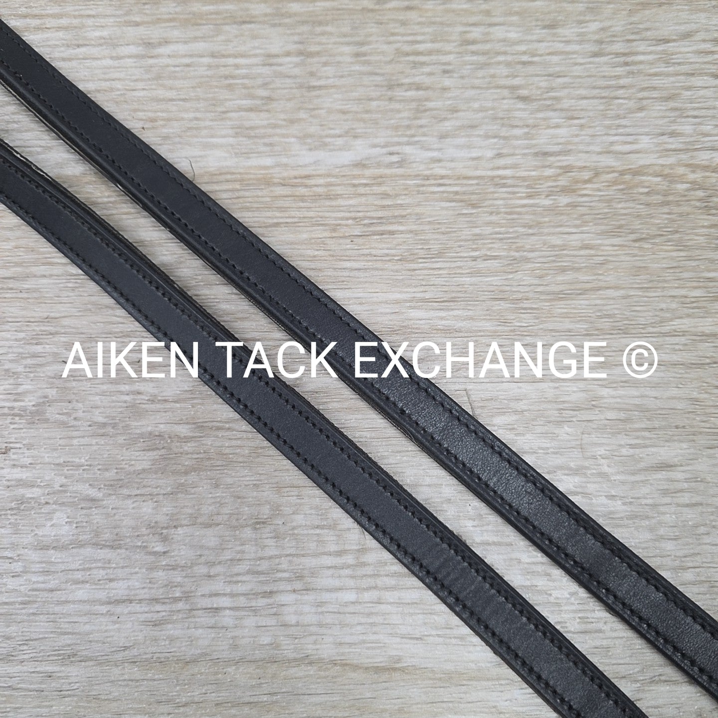 Rubber Lined Reins, Black, Full