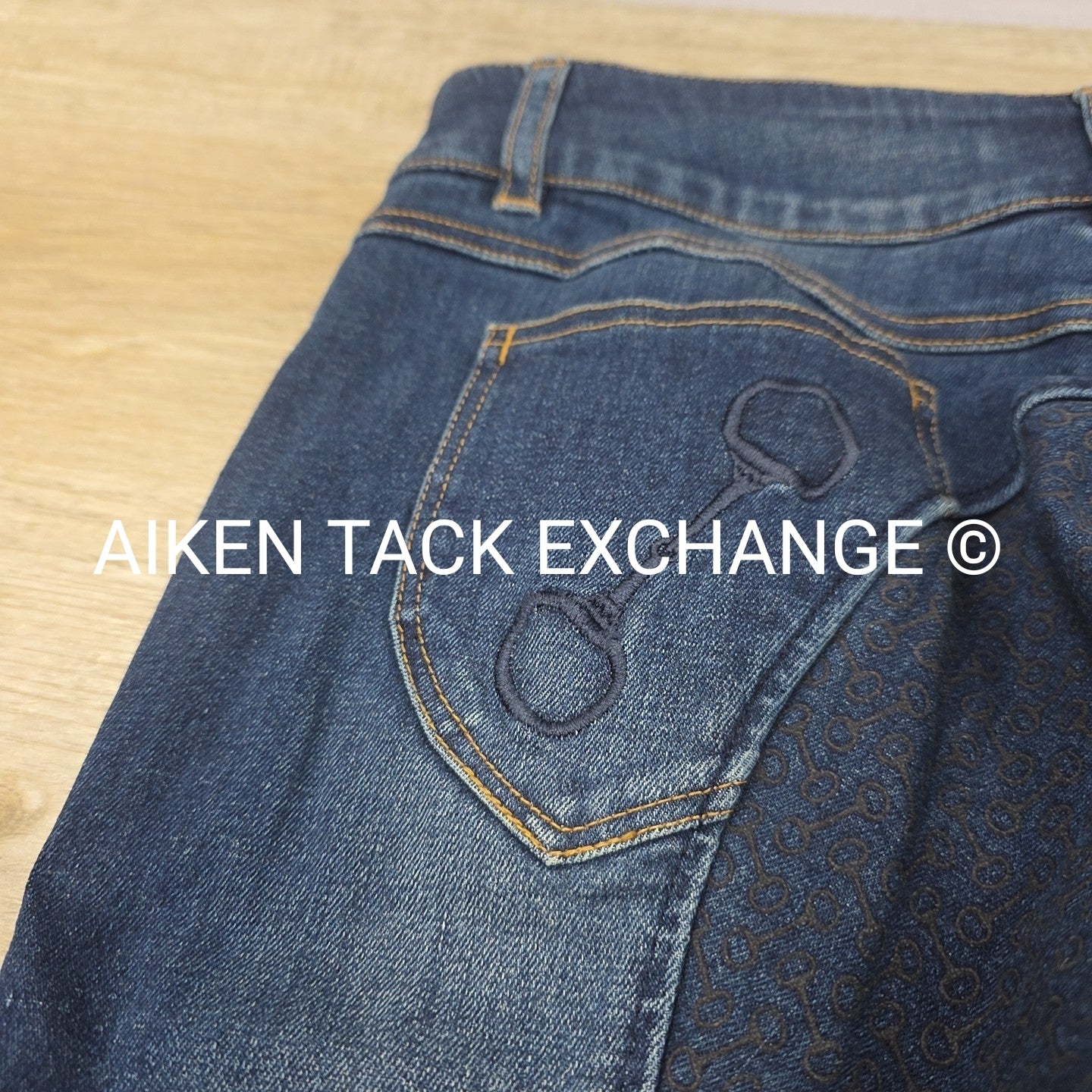 Horze Silicone Grip Full Seat Denim Breeches, Size 28