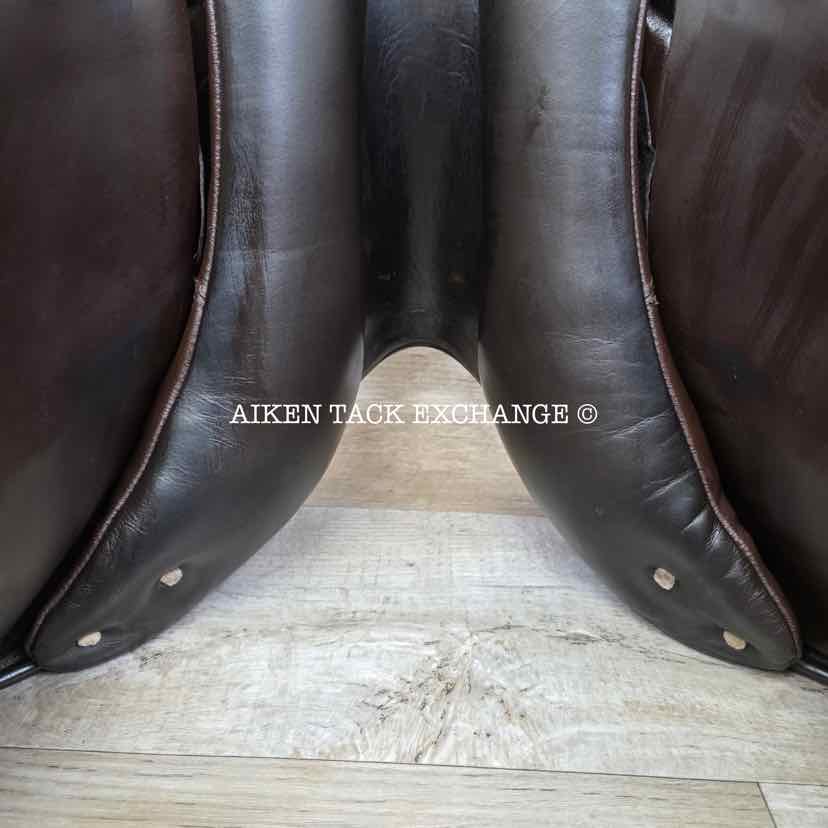 **SOLD** 2015 Custom Saddlery Monte Carlo Monoflap Jump Saddle, 18" Seat, Adjustable Tree, Wool Flocked Panels
