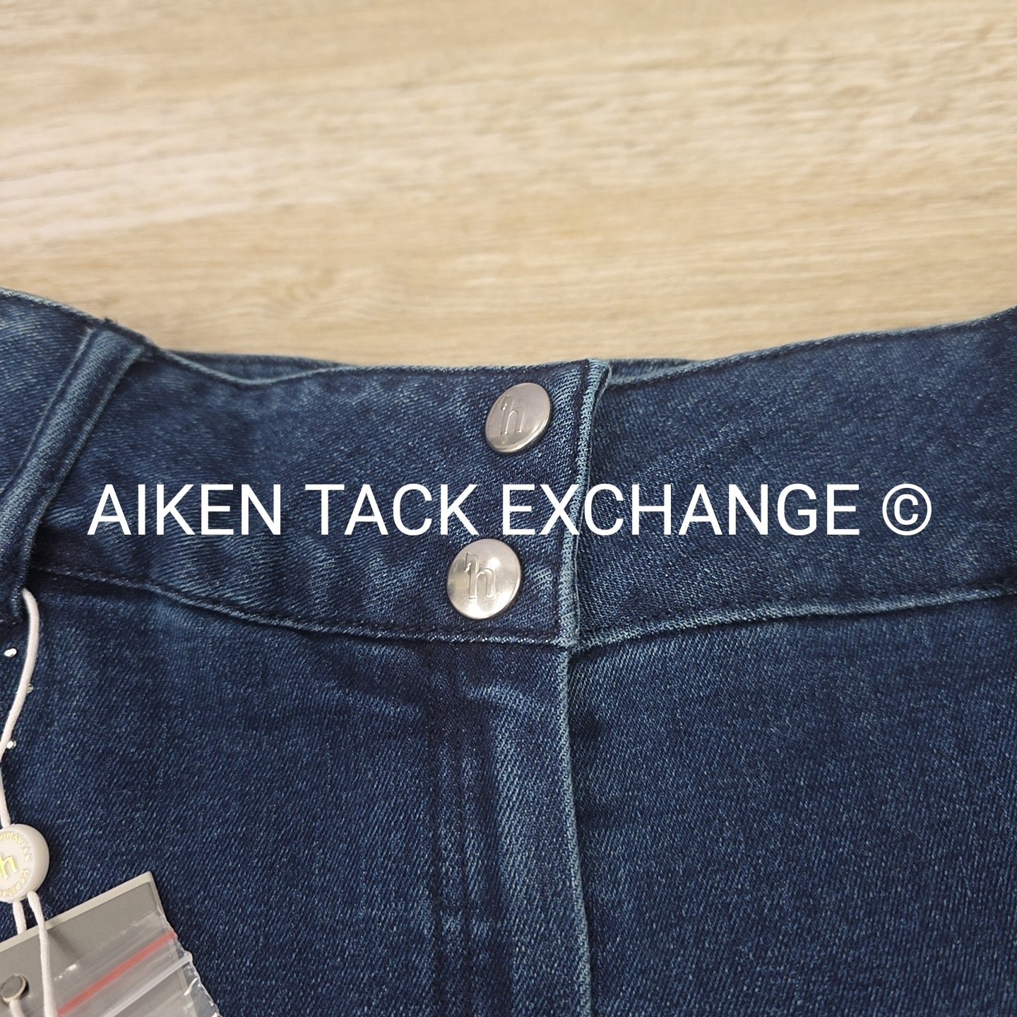 Horze Kaia Crystal Denim Silicone Grip Full Seat Breeches, Size 32