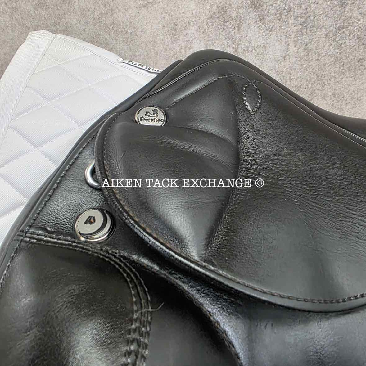 **SOLD** 2010 Prestige Venus K Monoflap Dressage Saddle, 17" Seat, 34 Tree - Medium Wide, Wool Flocked Panels