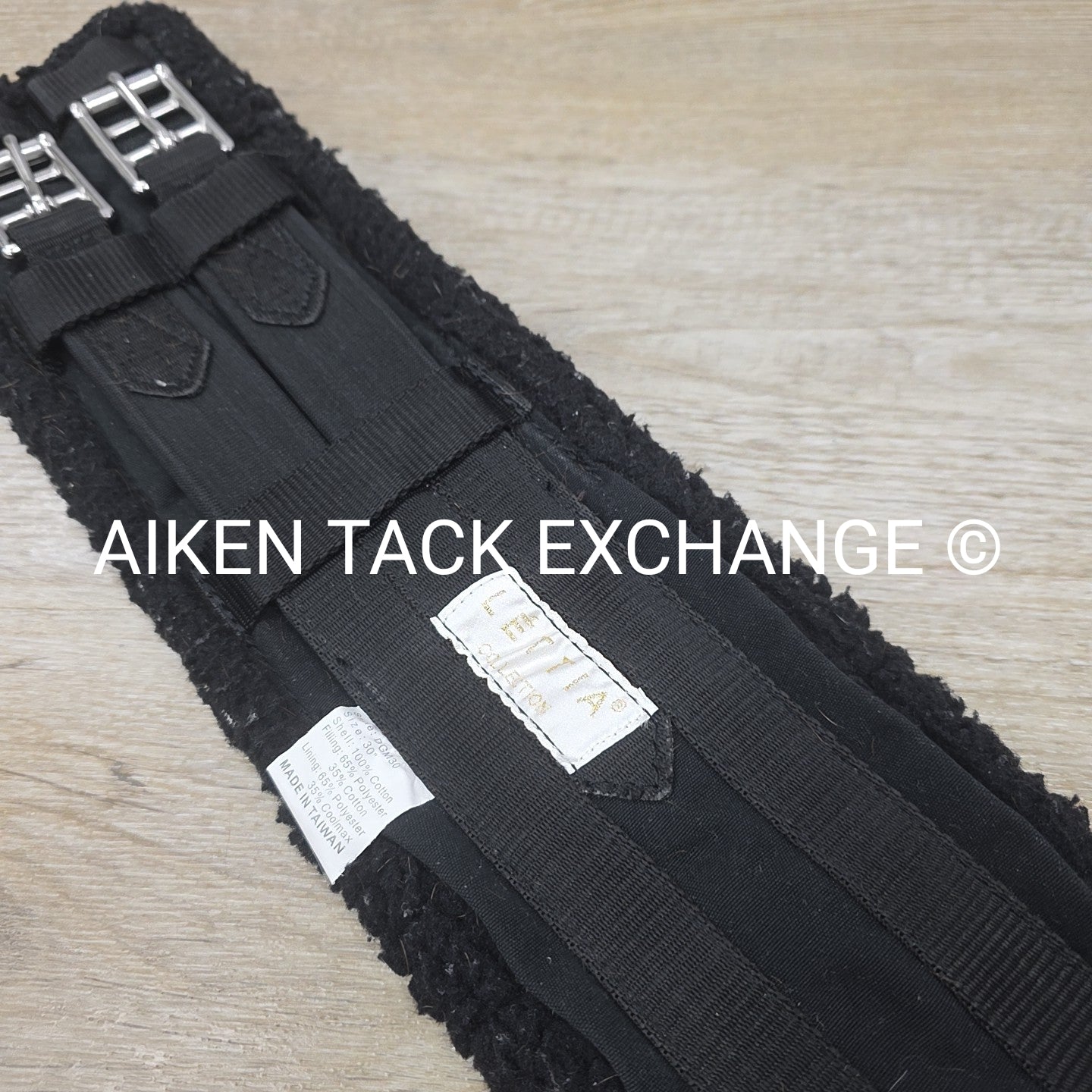 Lettia CoolMax Fleece Girth, Black, 30"