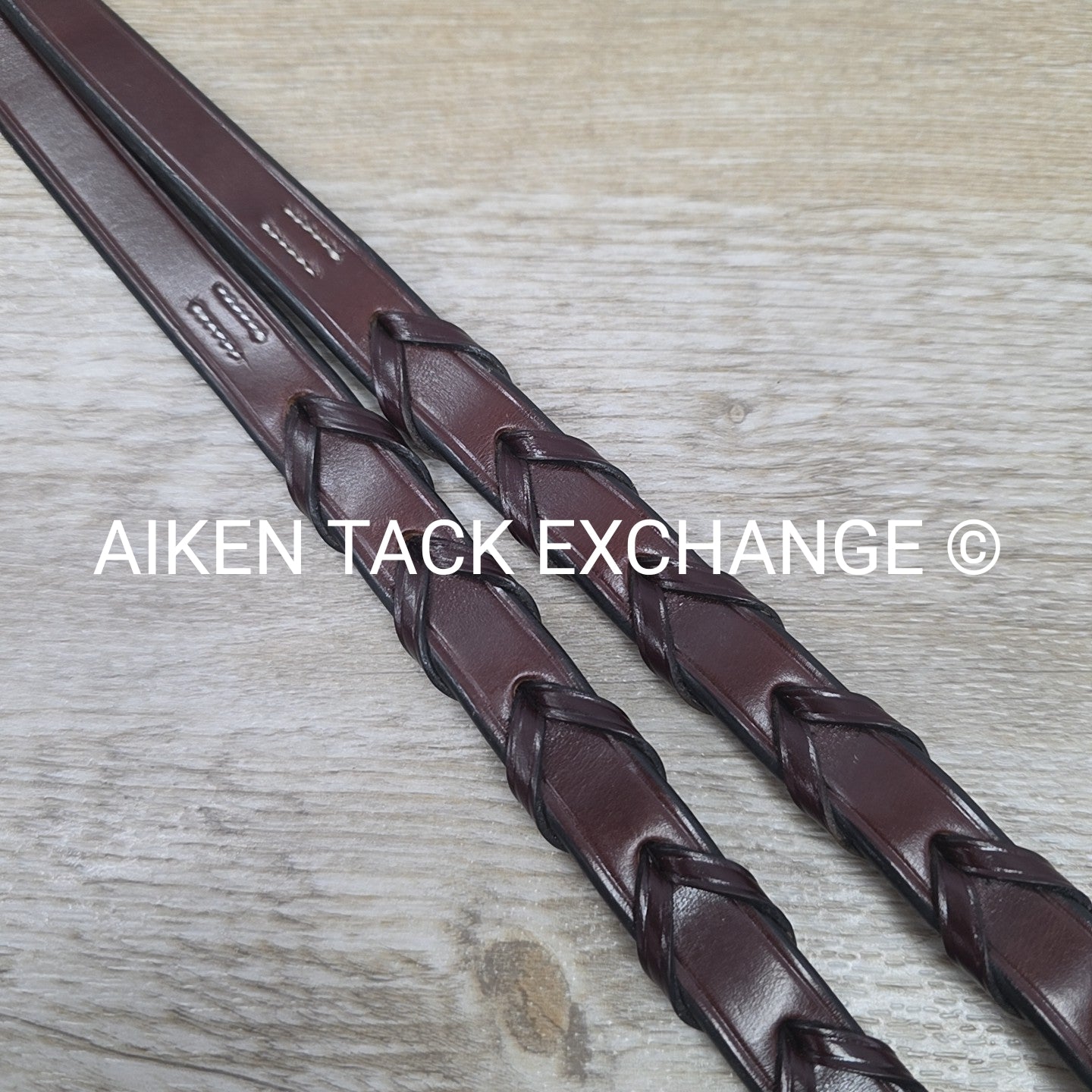 KL Select Round Raised Fancy Stitched Laced Reins, Brown, Size Full