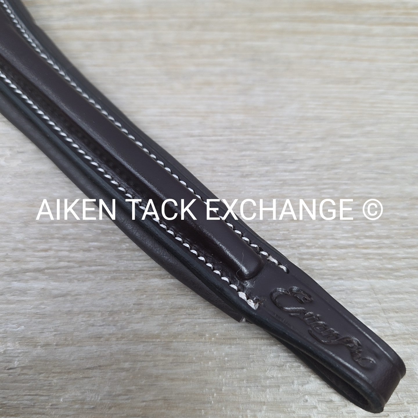 ExionPro Padded Fancy Stitched Raised Browband, Brown, 15"