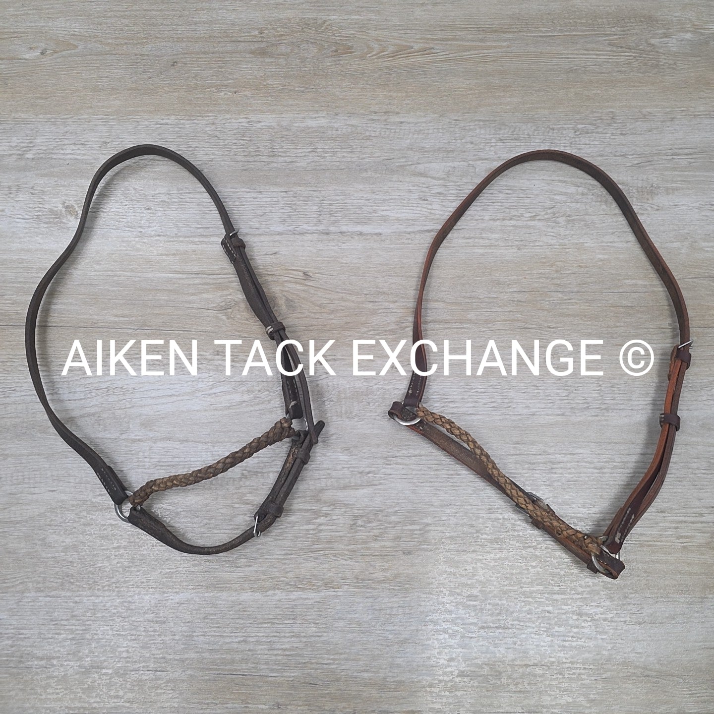 BARGAIN BUNDLE: 2 Round Braided Rawhide Drop Nosebands