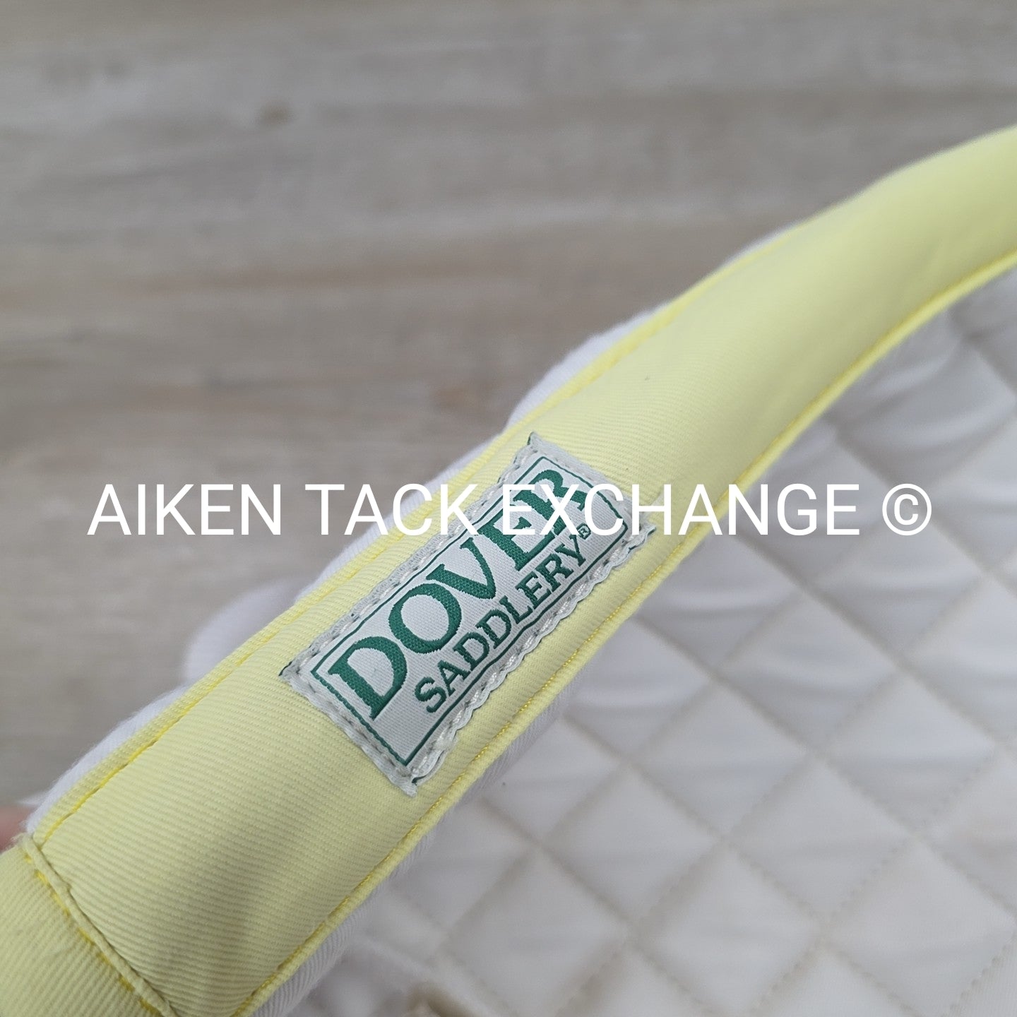 Dover Saddlery All Purpose Pony Saddle Pad, White with Yellow Trim