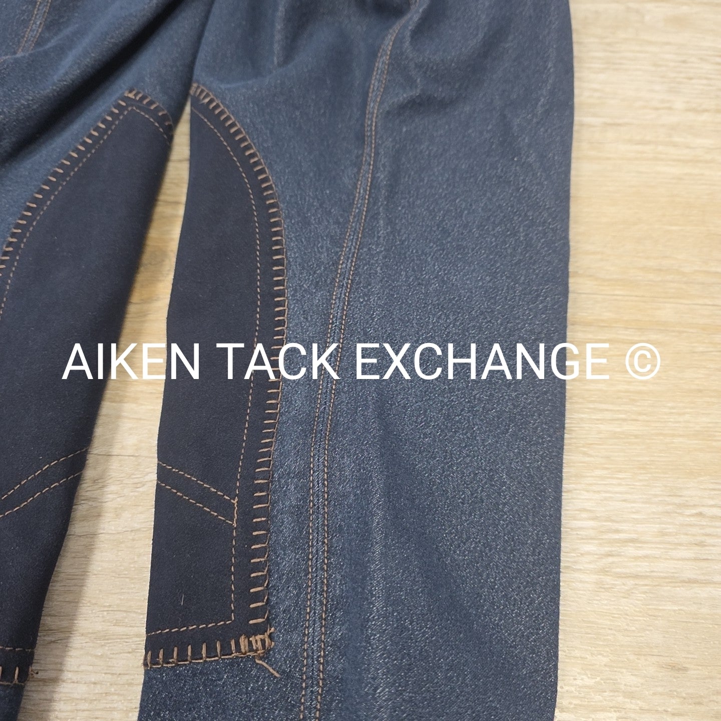 On Course Denim Knee Patch Breeches, Size 26