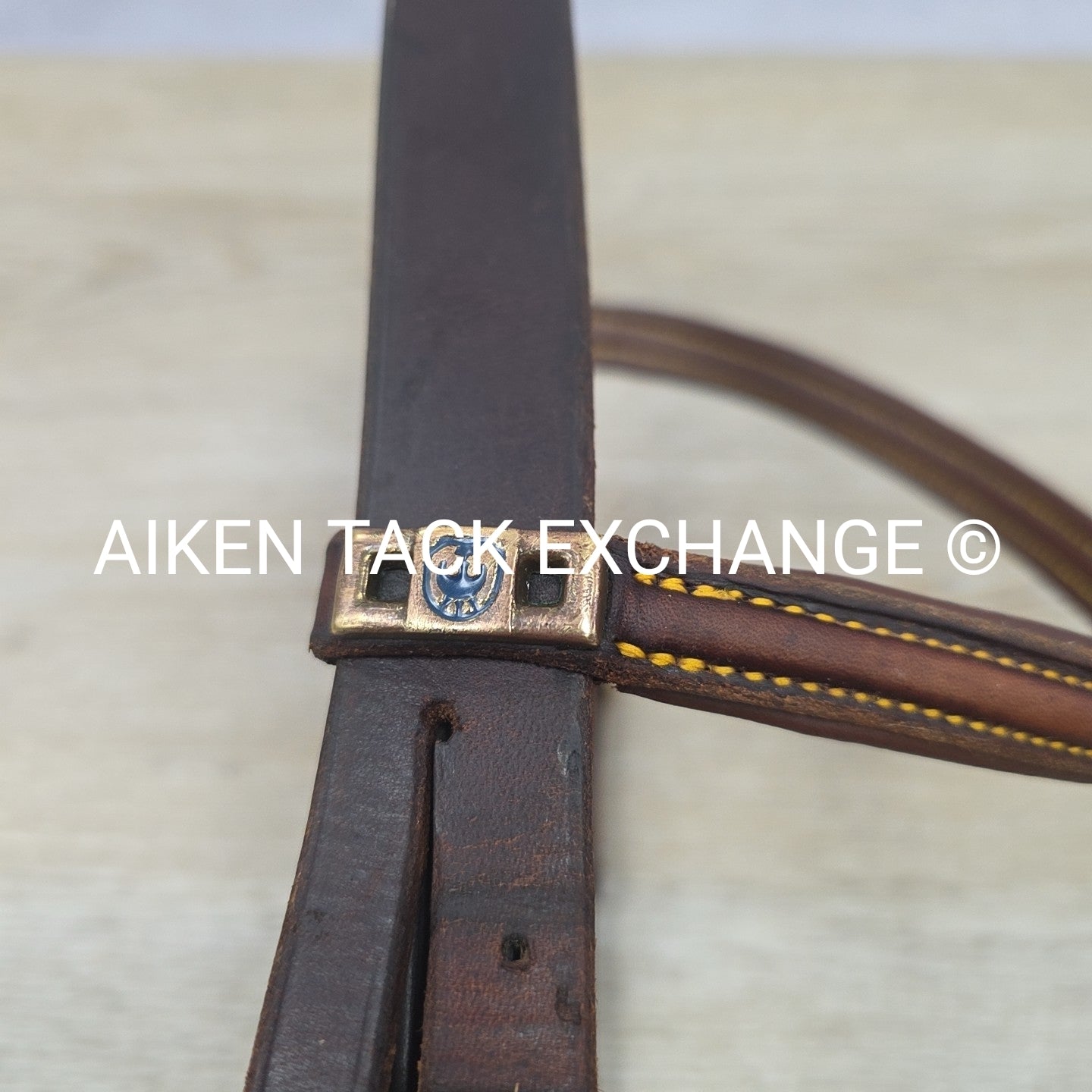 Stubben Plain Raised Flash Bridle with Matching Cotton Web Reins, Brown, Size Fu
