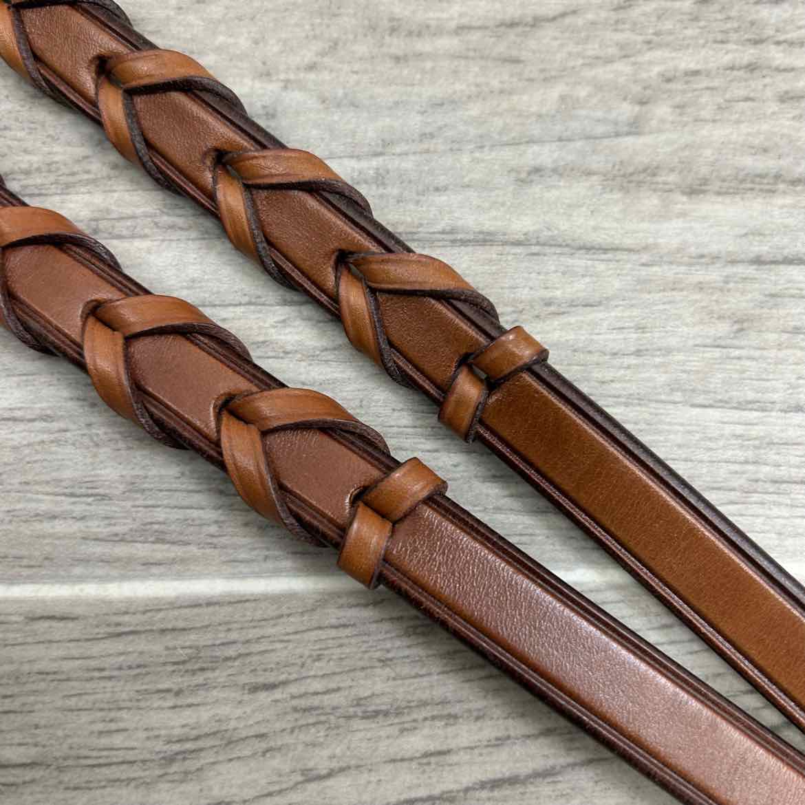 Harmohn Kraft Flat Laced Reins, Brown, 5/8" x 54", Brand New