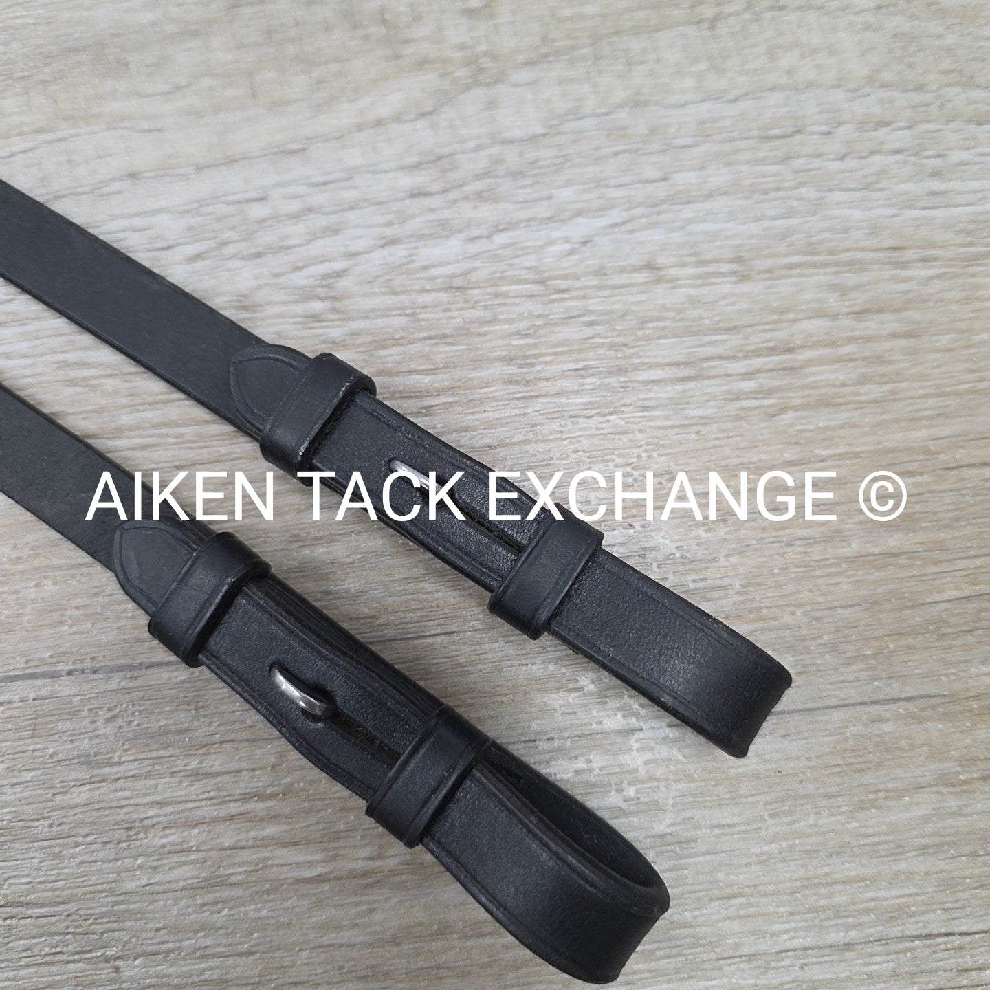Rubber Lined Reins, Black, Full