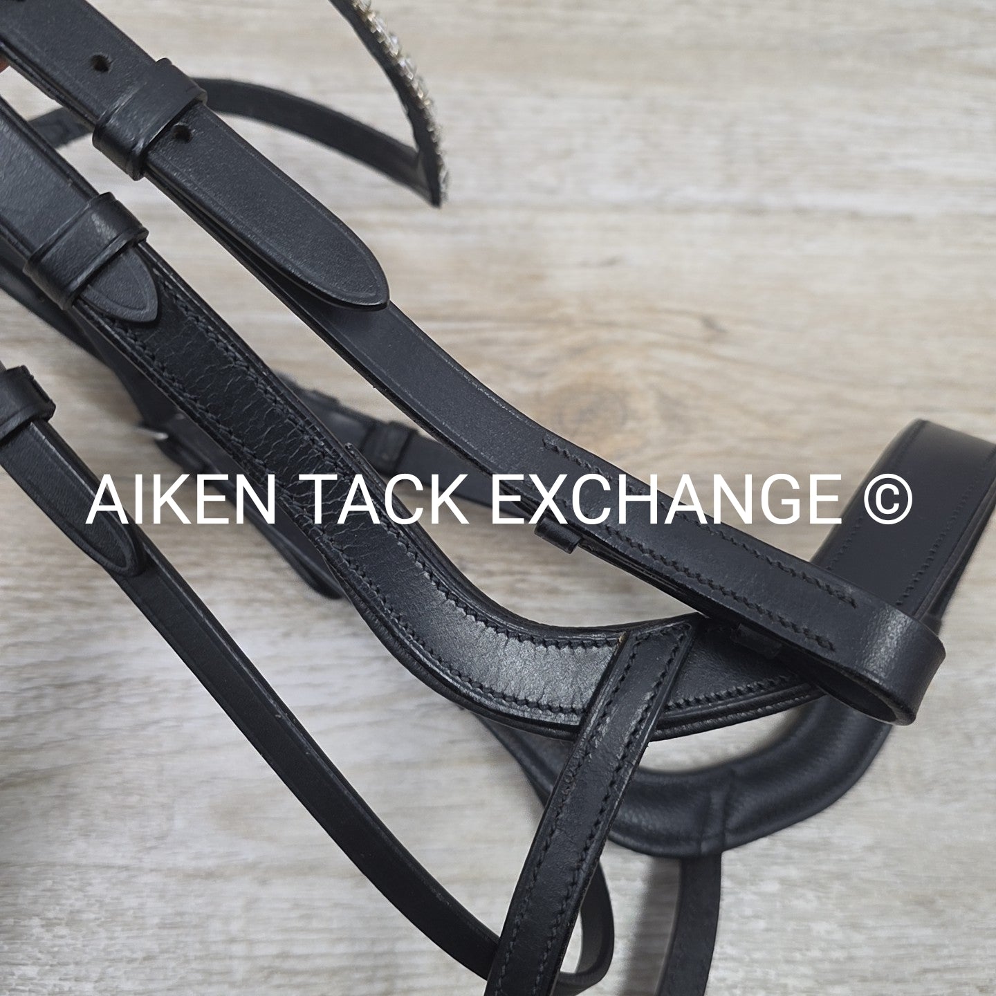 SmartPak Harwich Ergonomic Bridle with Horze Bling Browband, No Reins, Black, Si