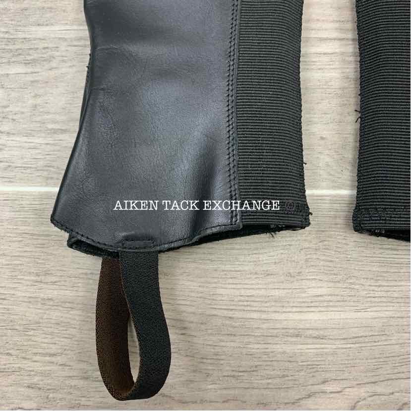 Huntley Equestrian Premium Leather Half Chap, Size X-Small Short
