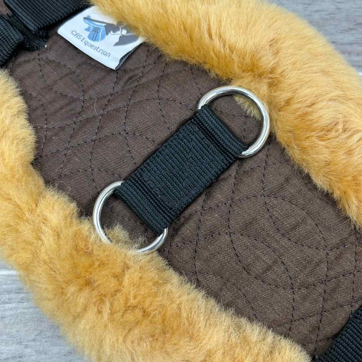 CAS Equestrian Sheepskin Girth, Brown & Tan, 22"