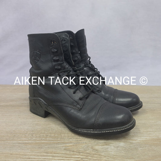 Ariat Lace Up Paddock Boots, Size 8