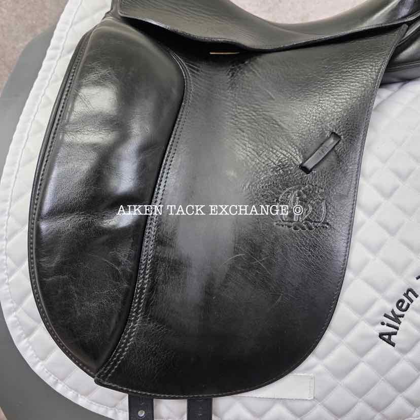 2001 Schleese Jane Savoie Dressage Saddle, 17" Seat, MW/W Tree, Wool Flocked Panels