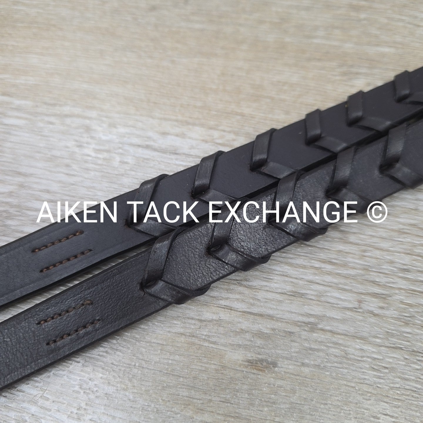 Bobby's English Tack Flat Laced Reins, Brown, 54"