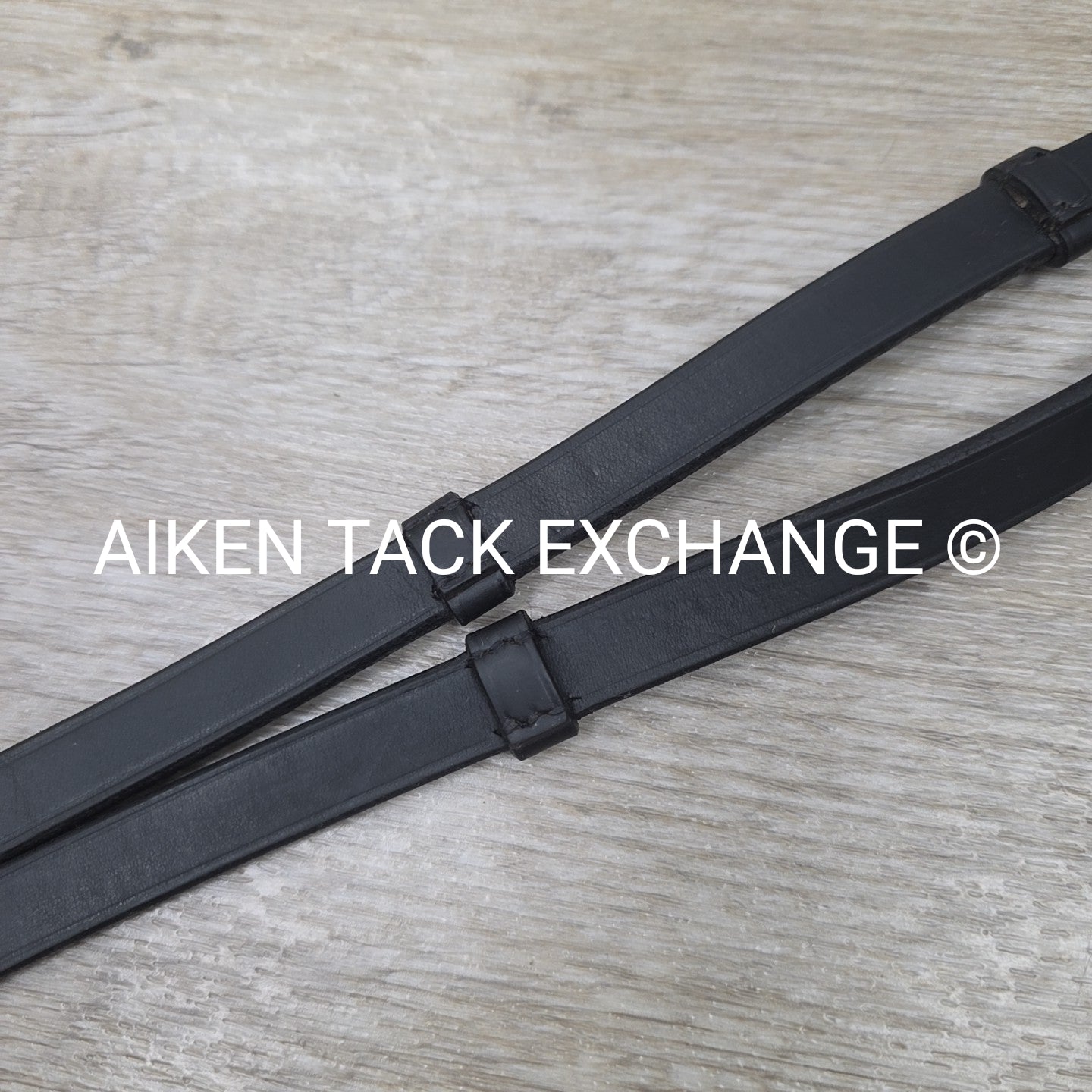 Leather Reins with Hand Stops, Black, 56"