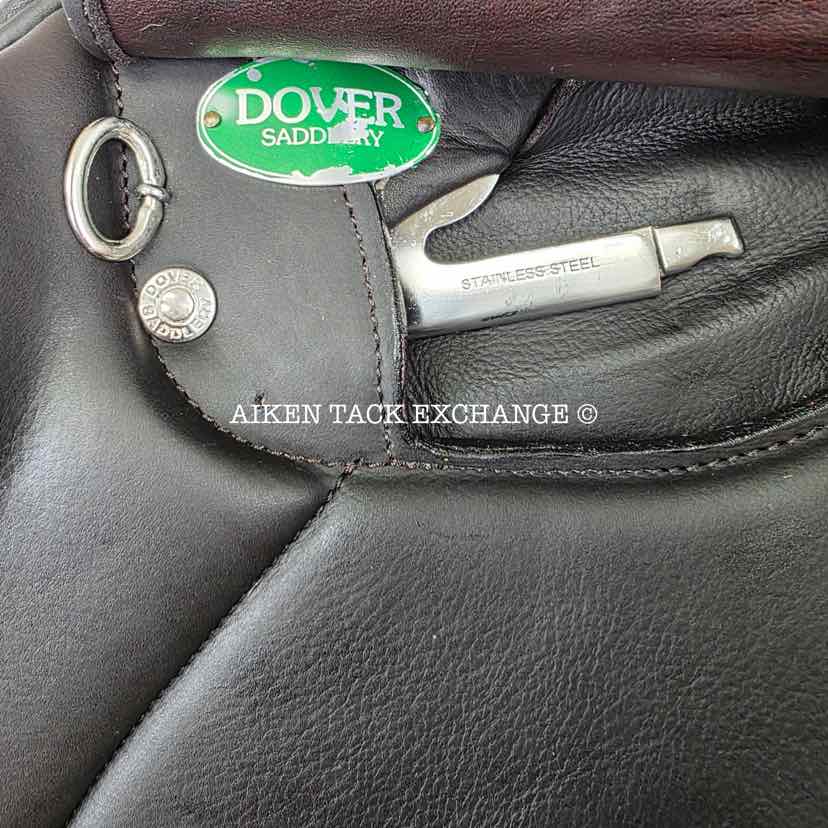 2022 Circuit by Dover Saddlery Premier Monoflap Jump Saddle, 17" Seat, Medium Wide Tree, Wool Flocked Panels