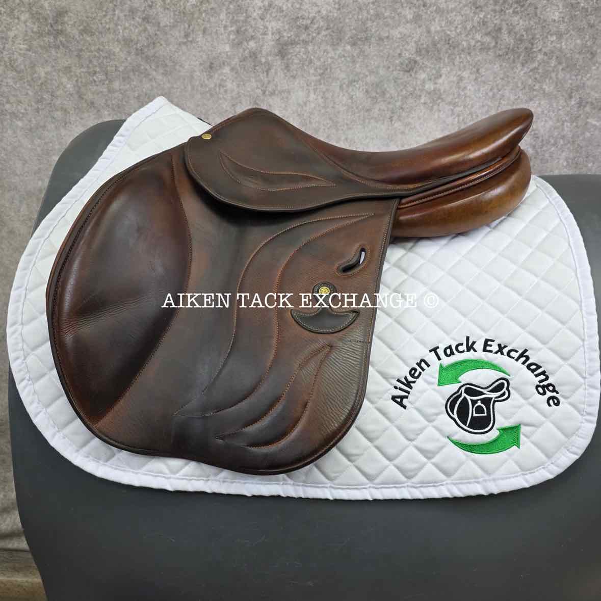2013 Bruno Delgrange Athena Close Contact Jump Saddle, 17" Seat, 4A Flap, Medium Tree, Foam Panels, Full Calfskin Leather
