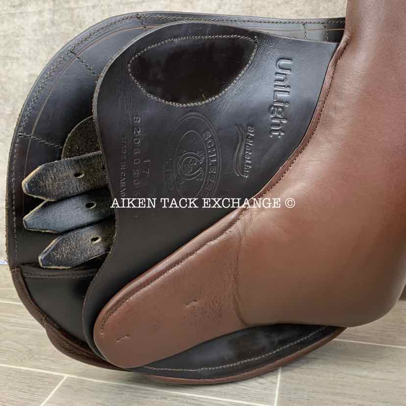 2019 Schleese Bi-NateLine UniLight Hunter/Equitation Jump Saddle, 17" Seat, Adjustable AdapTree, Wool Flocked PSI Panels
