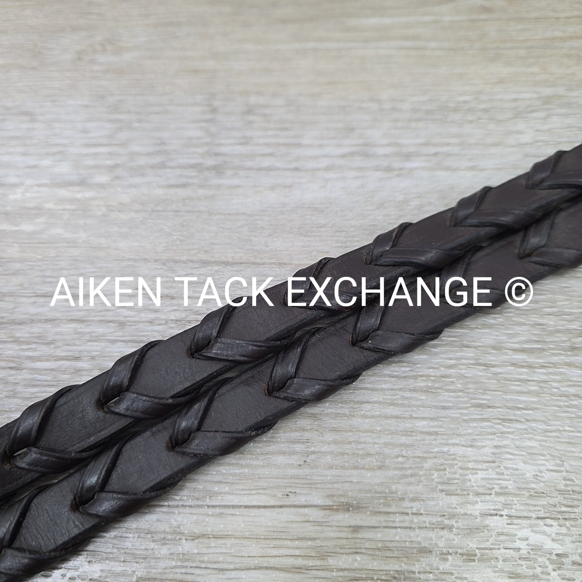 Flat Laced Reins, Brown, 56"
