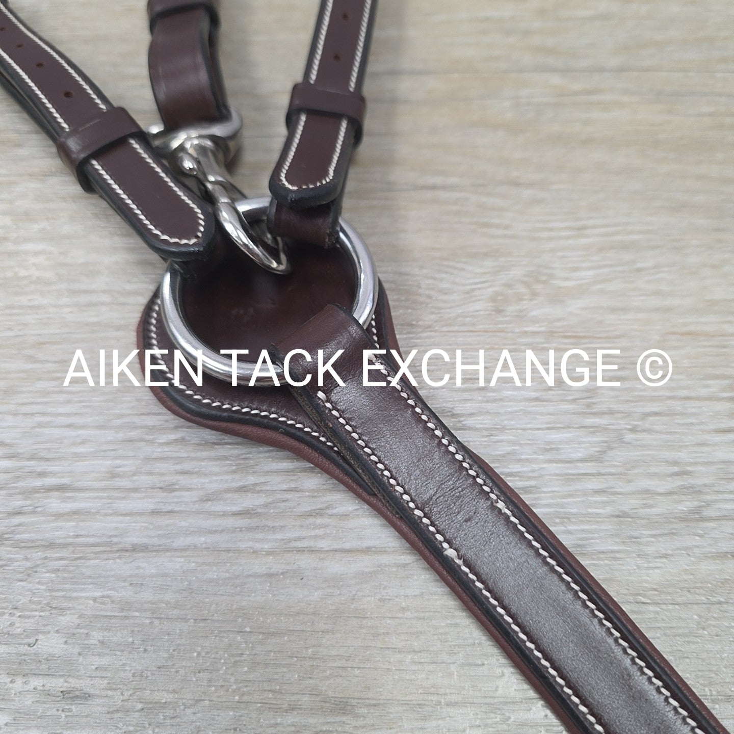 Fancy Stitched 5 Point Breastplate with Running Martingale Attachment, Brown, Si