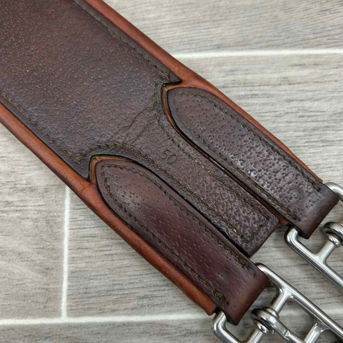 HDR Leather Girth with Single End Elastic 50"