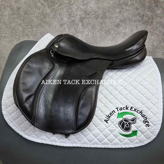 **SOLD** 2010 Black Country Maelstrom Jump Saddle, 17.5" Seat, Medium Tree, Wool Flocked Panels