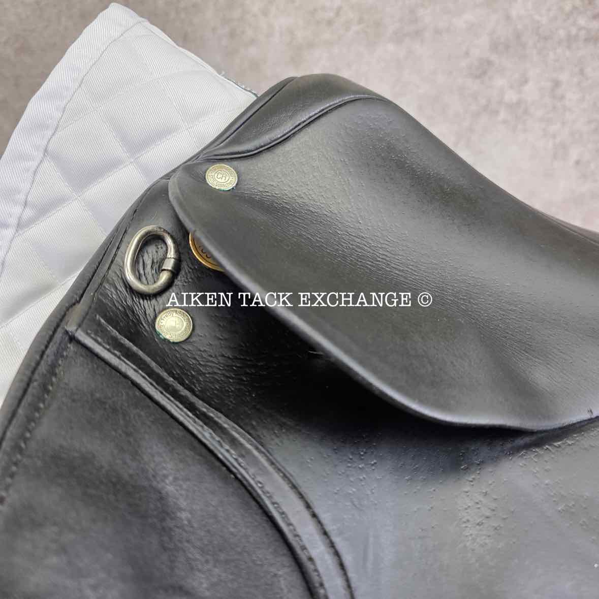 Roosli Pilatus Dressage Saddle, 17" Seat, Extra Short Flap, Medium Narrow Tree, Wool Flocked Panels