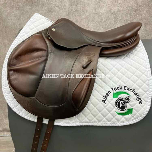 2009 CWD SE04 Monoflap Jump Saddle, 17.5" Seat, 3A Flap, Medium Wide Tree, Foam Panels, Full Buffalo Leather