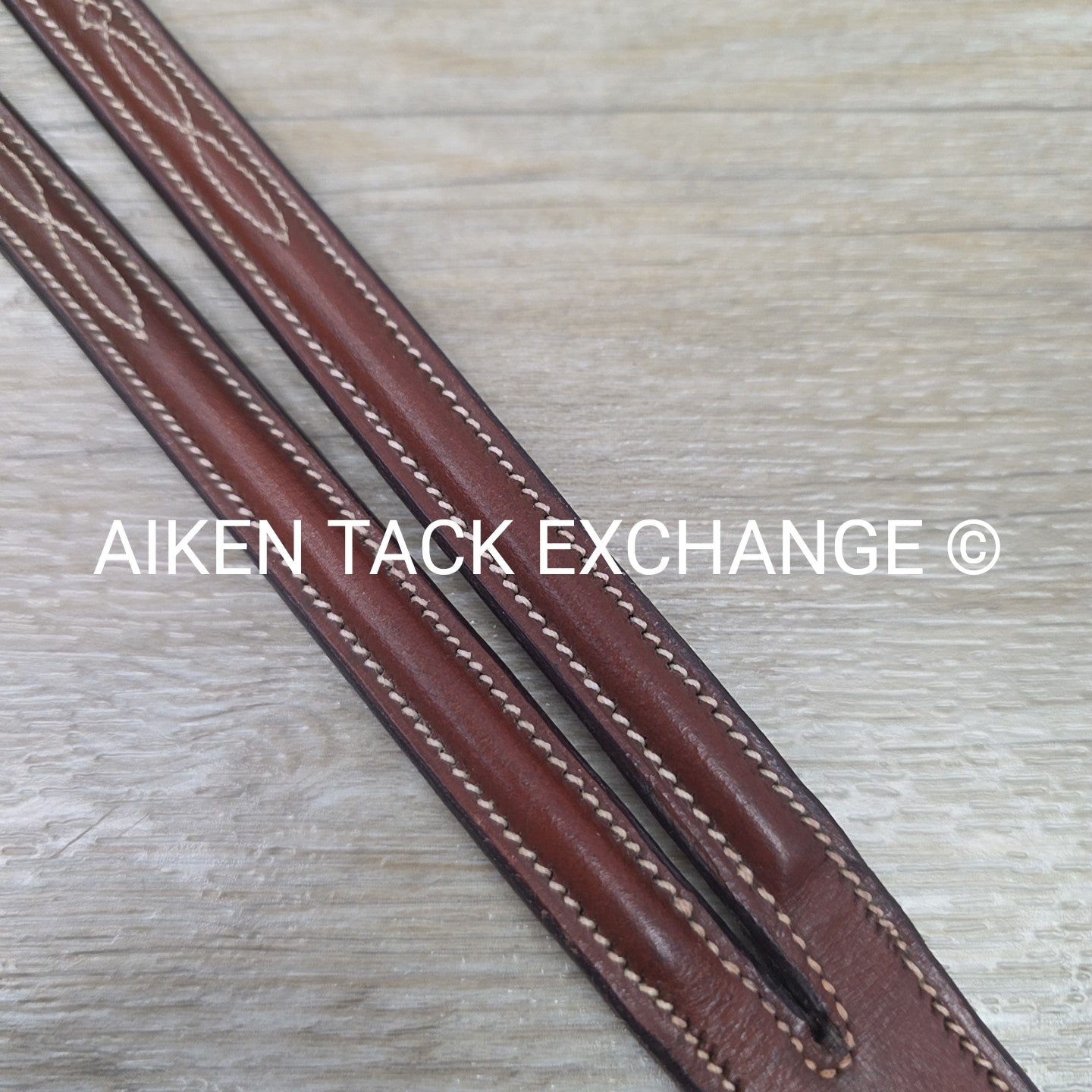 Fancy Stitched Round Raised Running Martingale Attachment, Brown