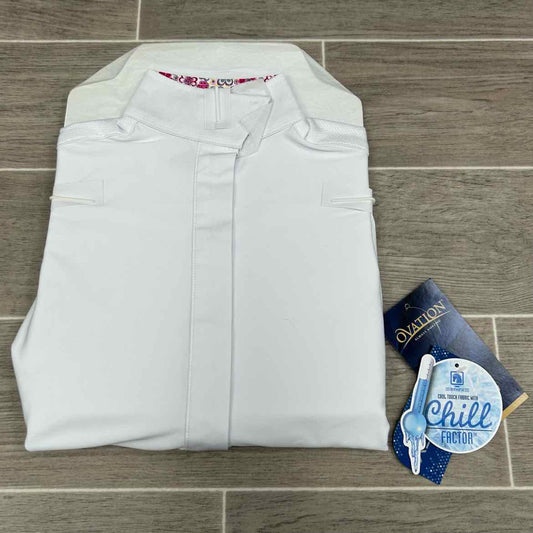 Ovation Ellie Tech Long Sleeve Show Shirt, Size 8