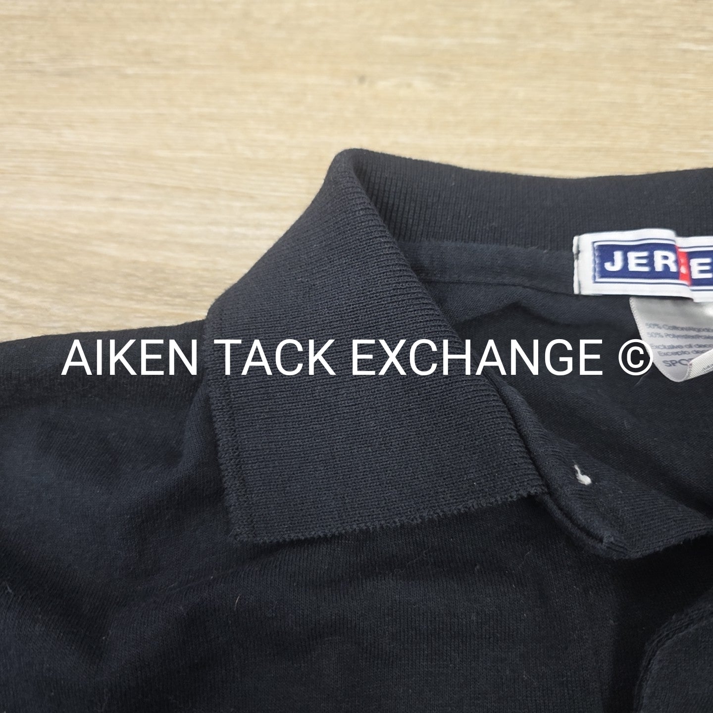 Black Country Long Sleeve Collared Top, Size Medium