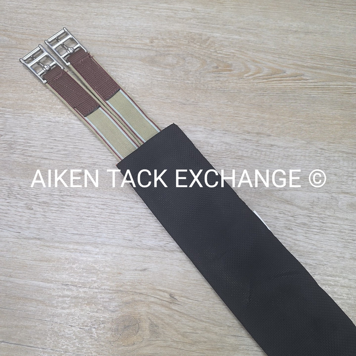 Neoprene Lined Double End Elastic Girth, Brown, Size 54"