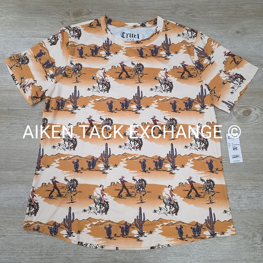 Cruel Denim Short Sleeve Western Tee, Size X-Large