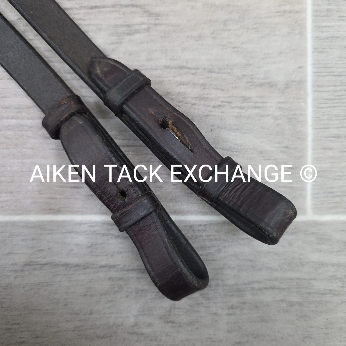Flat Laced Reins, Brown, 57"