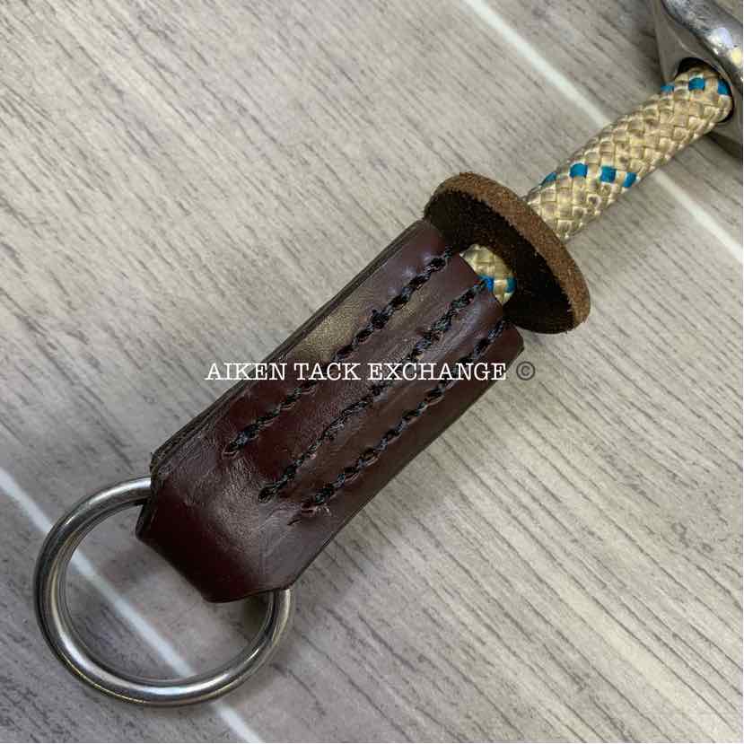 Single Joint Eggbutt Large Ring Polo Gag Bit w/ Rope Cheek Pieces 5.75"