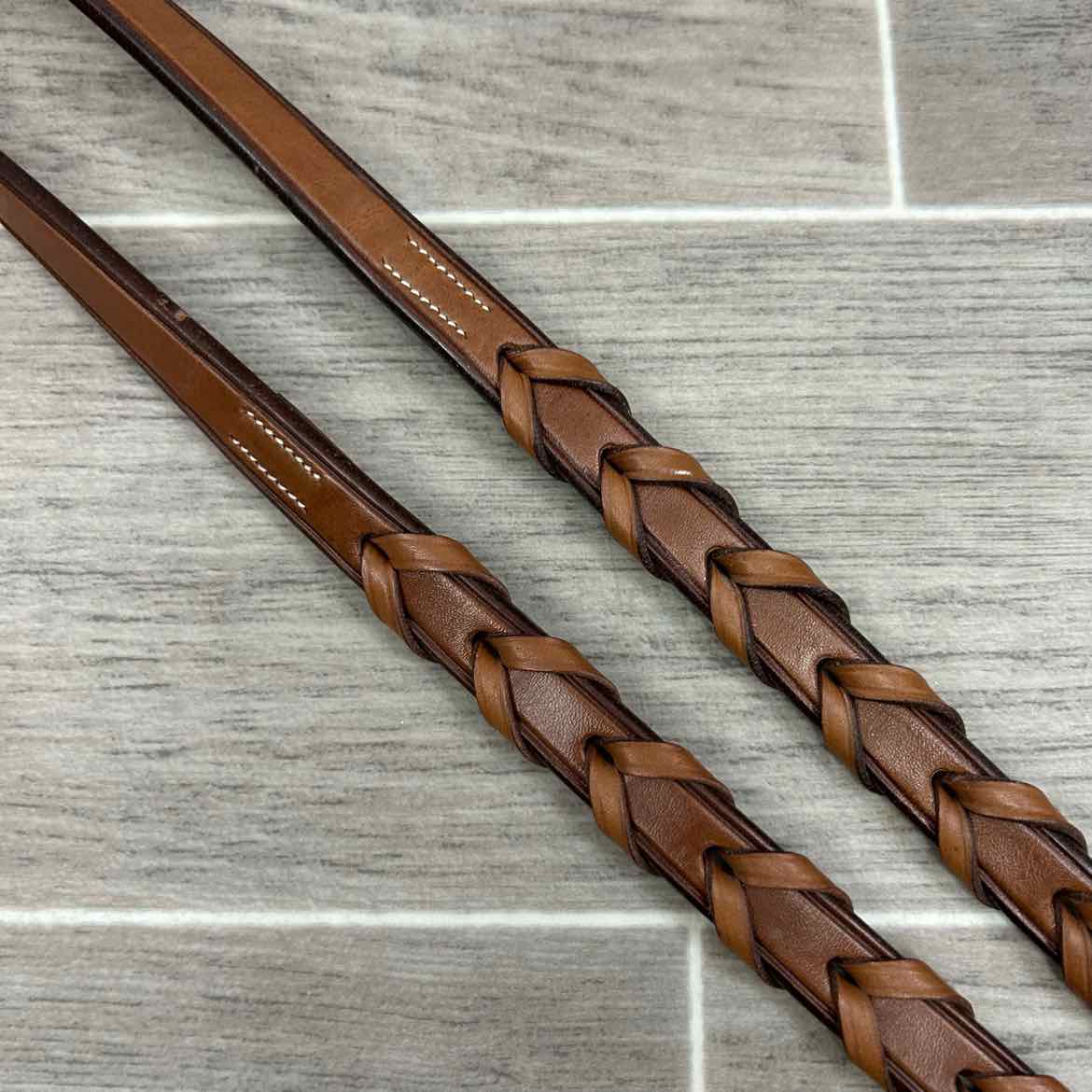 Harmohn Kraft Flat Laced Reins, Brown, 5/8" x 54", Brand New