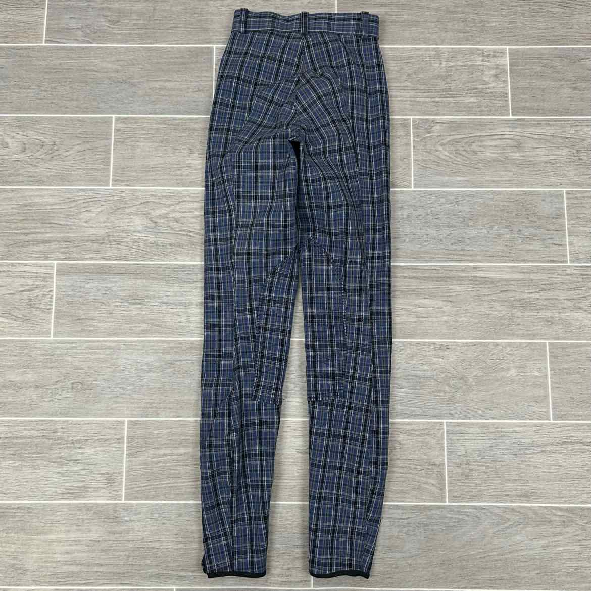 Eqituff Women's Knee Patch Breeches, Blue Plaid, Size 22 L, Brand New