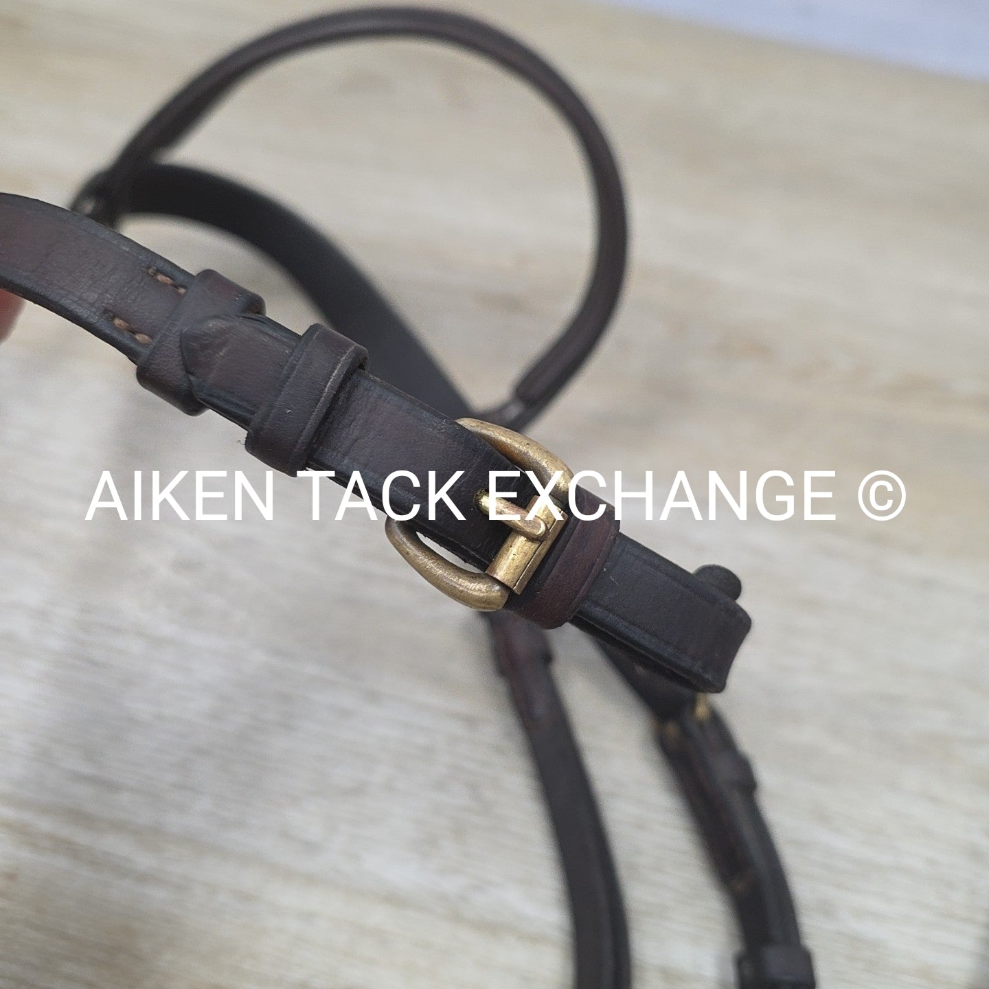 Nunn Finer Bridle Missing Noseband with Flat Leather Reins, Brown, Size Full