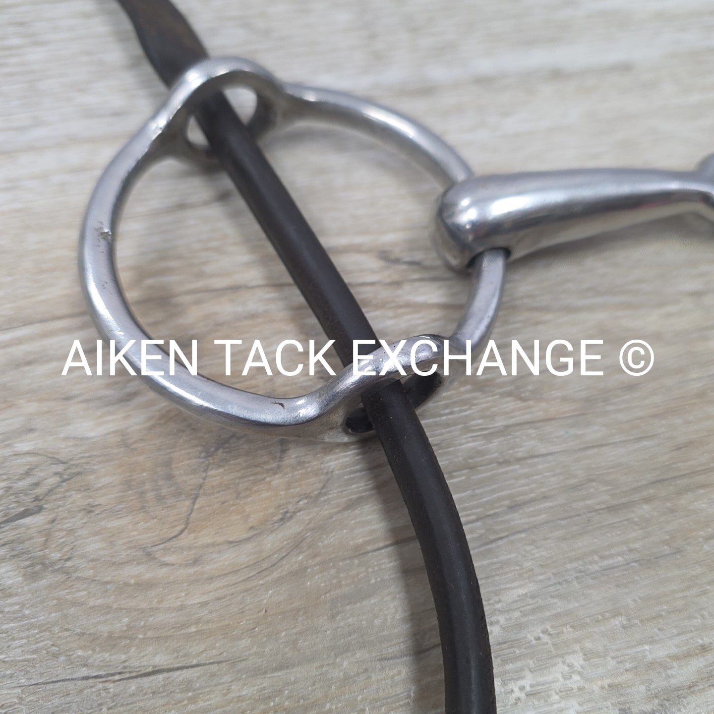 Single Joint Loose Ring Gag Bit with Leather Cheek Pieces 5.5"