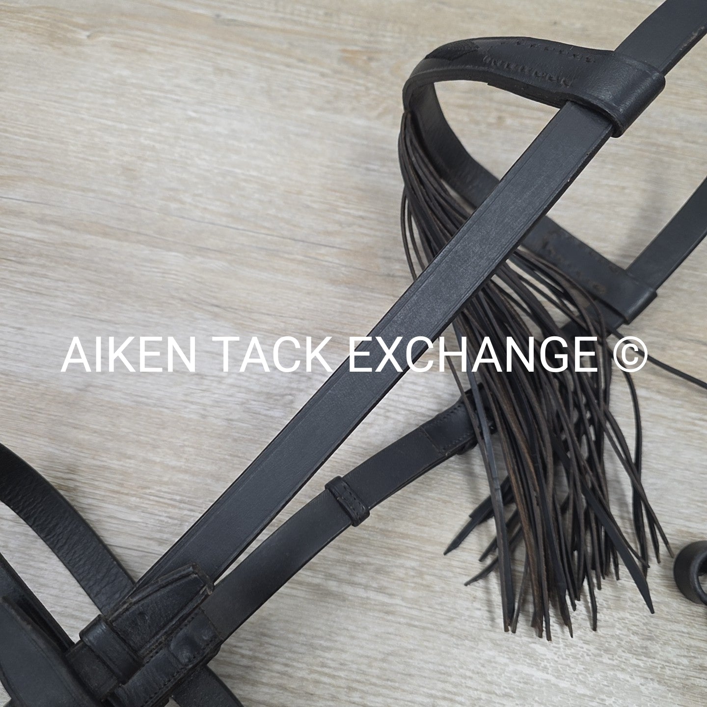Fringe Browband Bridle with Matching Reins, Black, Size Full
